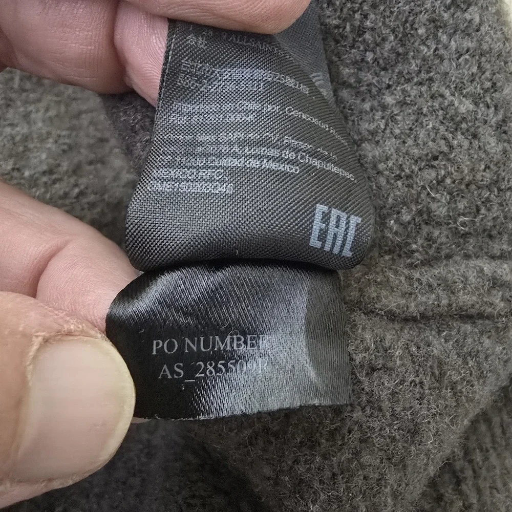 Allsaints Sweater Womens Sz L Crew Neck Oversized Asymmetrical Hem Wool Yak Gray - Picture 9 of 13